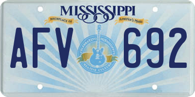 MS license plate AFV692