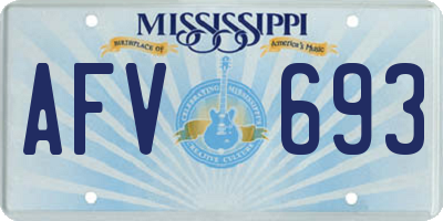 MS license plate AFV693