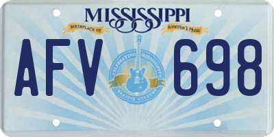 MS license plate AFV698