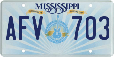 MS license plate AFV703