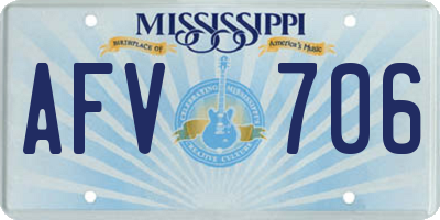 MS license plate AFV706
