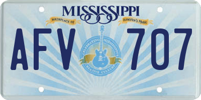 MS license plate AFV707