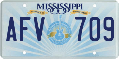 MS license plate AFV709