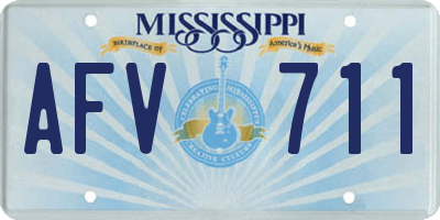 MS license plate AFV711