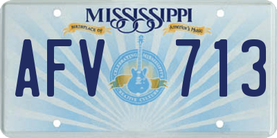 MS license plate AFV713