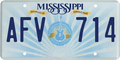 MS license plate AFV714