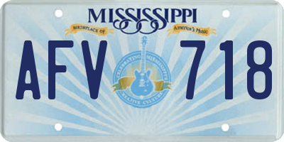 MS license plate AFV718