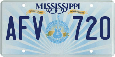 MS license plate AFV720