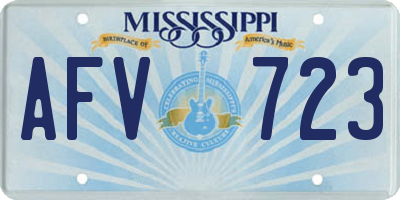 MS license plate AFV723