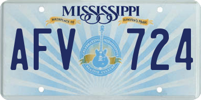 MS license plate AFV724