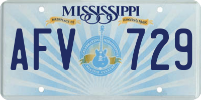 MS license plate AFV729