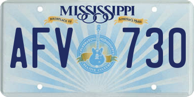 MS license plate AFV730