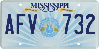 MS license plate AFV732