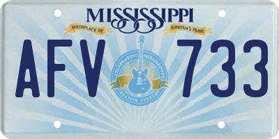 MS license plate AFV733