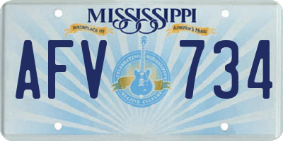 MS license plate AFV734