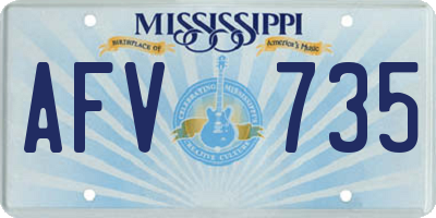 MS license plate AFV735