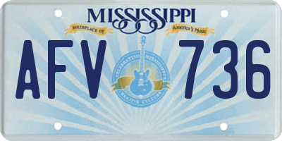 MS license plate AFV736
