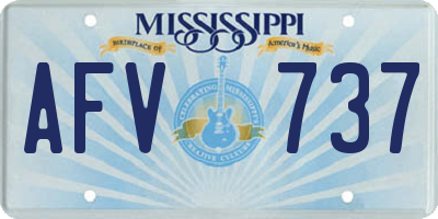 MS license plate AFV737