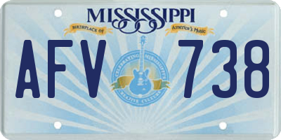 MS license plate AFV738