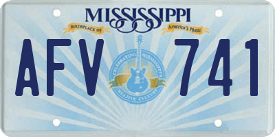 MS license plate AFV741