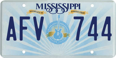 MS license plate AFV744