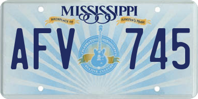 MS license plate AFV745