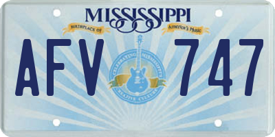 MS license plate AFV747