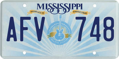 MS license plate AFV748