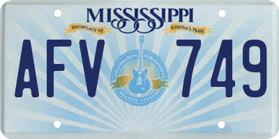 MS license plate AFV749