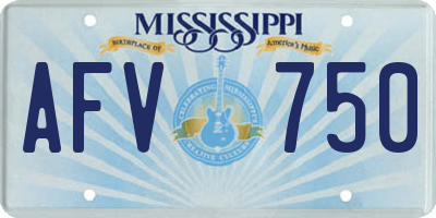 MS license plate AFV750