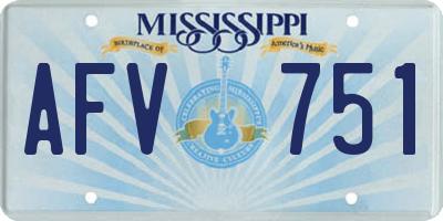 MS license plate AFV751