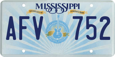 MS license plate AFV752