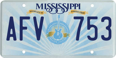 MS license plate AFV753