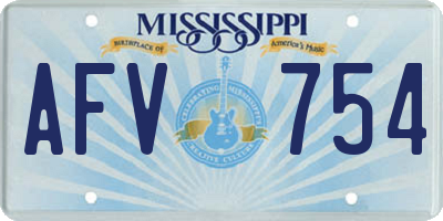 MS license plate AFV754