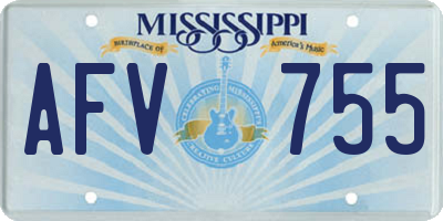 MS license plate AFV755