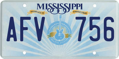 MS license plate AFV756