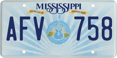 MS license plate AFV758