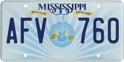 MS license plate AFV760