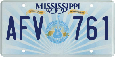MS license plate AFV761