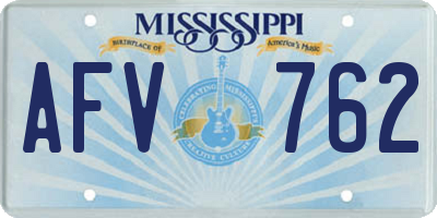 MS license plate AFV762