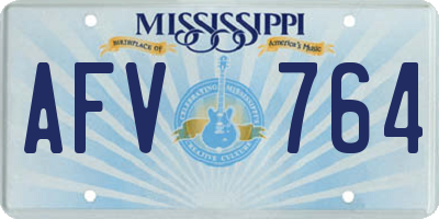 MS license plate AFV764