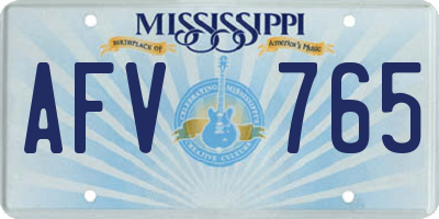 MS license plate AFV765