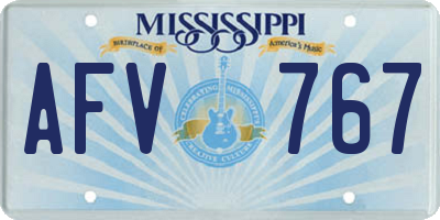 MS license plate AFV767