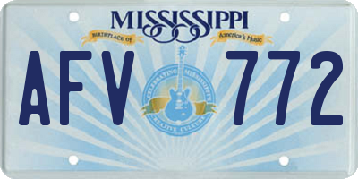 MS license plate AFV772