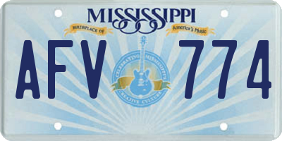MS license plate AFV774