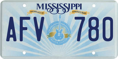 MS license plate AFV780