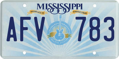 MS license plate AFV783