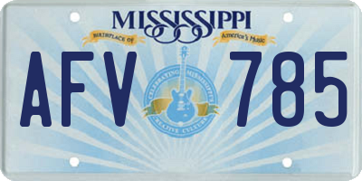 MS license plate AFV785