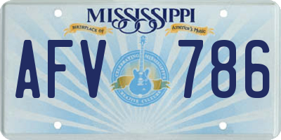 MS license plate AFV786