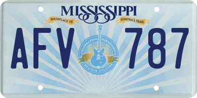 MS license plate AFV787